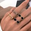 2Pcs Rhinestone Glasses Open Rings Set,Cute Crystal Love Heart Eyeglasses Finger Rings Jewelry for Women Men Couple Gifts - Image 3