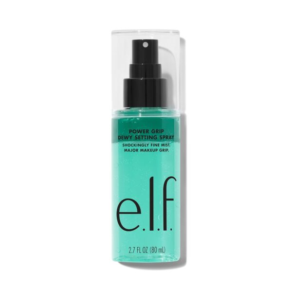 e.l.f. Power Grip Dewy Setting Spray, Ultra Fine Mist Made With Hyaluronic Acid, Grips Makeup For A Hydrated, Dewy Finish, Vegan & Cruelty-Free