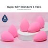 AOA Studio Collection makeup Sponge Set Latex Free and High-definition Set of 6 makeup Wonder blender For Powder Cream and Liquid, Super Soft Wonder Beauty Cosmetic - Image 3