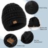 Winter Beanie Hat Scarf Gloves Set, Thick Warm Knit Winter Skull Cap Touch Screen Gloves Neck Scarf for Women Men - Image 5