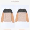 Dokotoo Womens Fashion 2024 Color Block Long Sleeve Crewneck Knitted Casual Loose Pullover Shirts Tops - Image 7