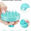 HEETA Shampoo Scalp Brush Massager Hair Growth, Scalp Scrubber with Soft Silicone Bristles for Hair Growth & Dandruff Removal, Hair Brush for Scalp Exfoliator, Green - Image 3