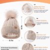 Winter Beanie Hat Scarf Gloves Set for Women, Pom Pom Beanie Fleece Lined Knit Neck Warmer Touchscreen Gloves 3 in 1 Gift Set - Image 2