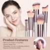 BS-MALL Makeup Brush Set 18 Pcs Premium Synthetic Foundation Powder Concealers Eye shadows Blush Makeup Brushes with black case - Image 3