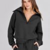 ANRABESS Women 2 Piece Outfits Sweatsuit Oversized Sweatshirt Sweatpants Tracksuit Sweat Lounge Matching Set 2024 Fall Trendy - Image 5