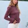 AUTOMET Womens Long Sleeve Round Neck Shirts Basic Tee Fall Tops Outfits Clothes 2024 - Image 3