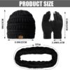 Winter Beanie Hat Scarf Gloves Set, Thick Warm Knit Winter Skull Cap Touch Screen Gloves Neck Scarf for Women Men - Image 3