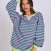 ANRABESS Women Striped Oversized Sweatshirt Long Sleeve Crewneck Shirts 2024 Fall Fashion Pullover Sweater Trendy Clothes - Image 4