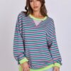 ANRABESS Women Striped Oversized Sweatshirt Long Sleeve Crewneck Shirts 2024 Fall Fashion Pullover Sweater Trendy Clothes - Image 2