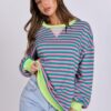 ANRABESS Women Striped Oversized Sweatshirt Long Sleeve Crewneck Shirts 2024 Fall Fashion Pullover Sweater Trendy Clothes - Image 3