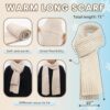 Winter Hat Scarf Glove Set for Women, Thermal Beanie with Pom Pom, Thickened Knit Scarf, Touchscreen Non-Slip Gloves - Image 3