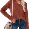 SAMPEEL V Neck Long Sleeve Shirts for Women Casual Fall Tops Lightweight Tunic Sweaters Fashion Clothes 2025 - Image 2