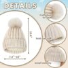 Winter Hat Scarf Glove Set for Women, Thermal Beanie with Pom Pom, Thickened Knit Scarf, Touchscreen Non-Slip Gloves - Image 2